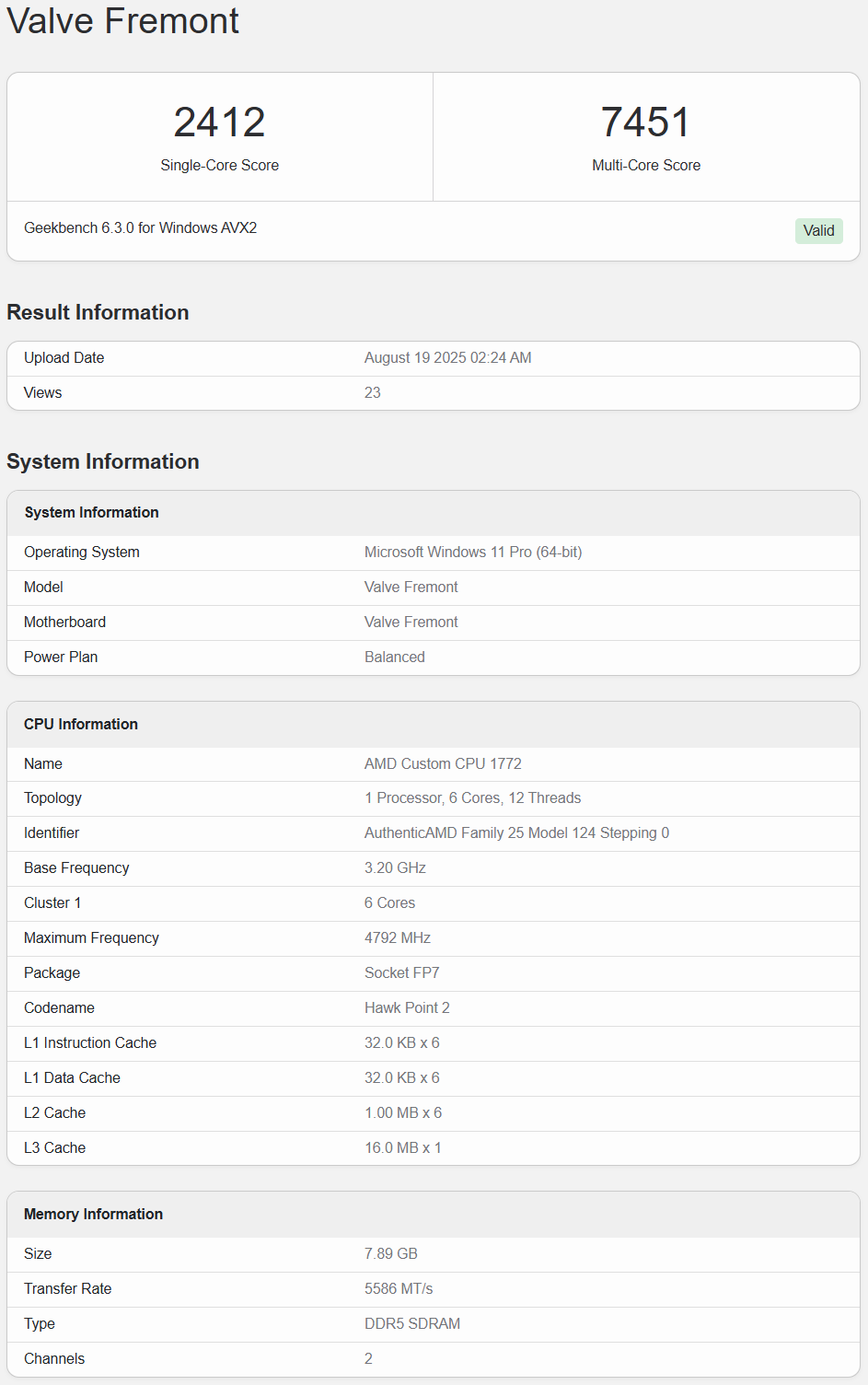 Valve Fremont: Zen 4 trifft Radeon RX 7600