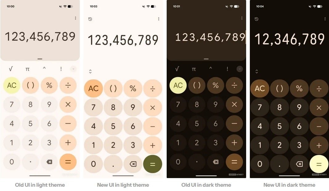 Google Rechner-App im neuen Material 3 Design