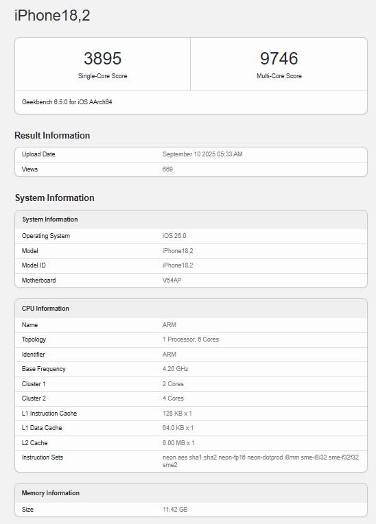Geekbench-Ergebnisse: iPhone 17 mit wenig CPU, aber viel GPU-Power