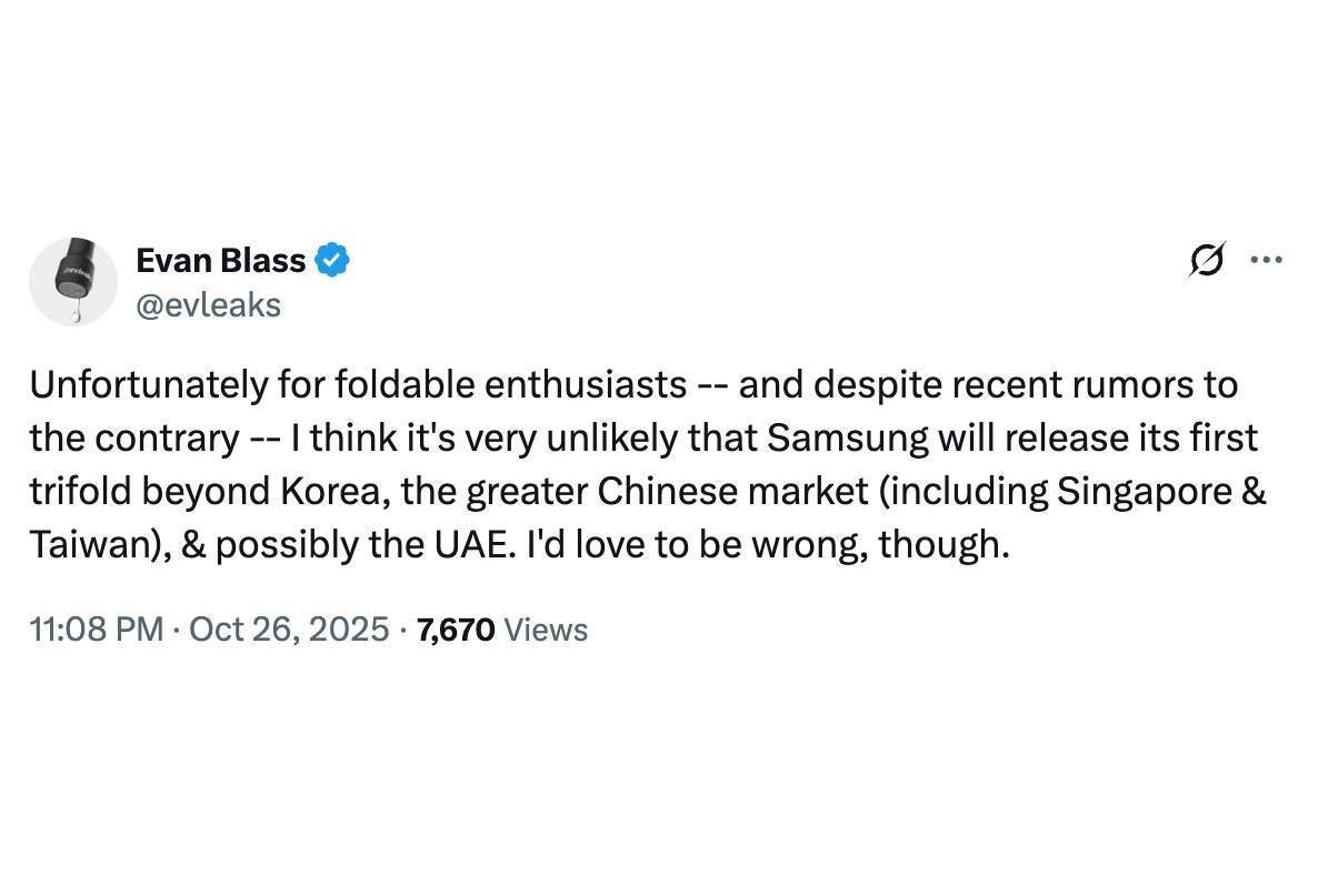 Samsung Galaxy TriFold startet exklusiv in Asien – Dreifach-Falt-Handy bleibt Mangelware