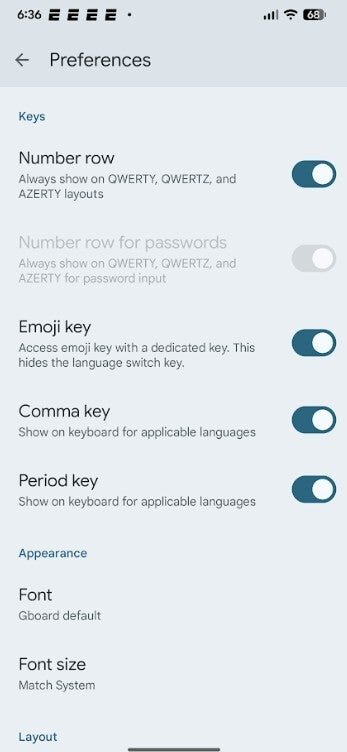 Gboard für Android: So verstecken Sie Komma und Punkt für ein aufgeräumteres Layout