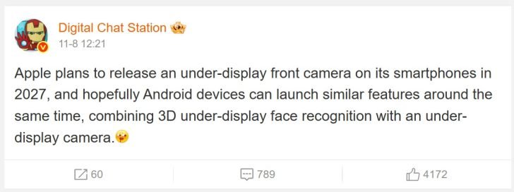 iPhone mit vollem Bildschirm im Jahr 2027? Die Kamera und Face ID unter dem Display